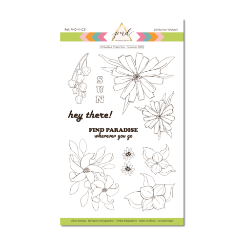 Tampon Clear - FLOWERS - Collection VITAMINA - Paper Nova