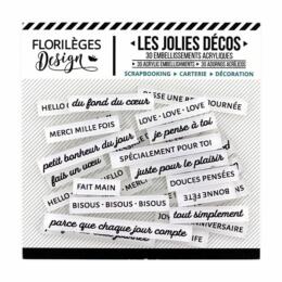 Embellissement en Acrylique: MOTS DOUX EDLEWEISS - Florilèges Design