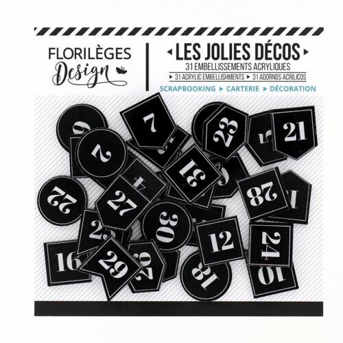Embellissement en Acrylique: ETIQUETTES NUMEROTEES - Florilèges Design