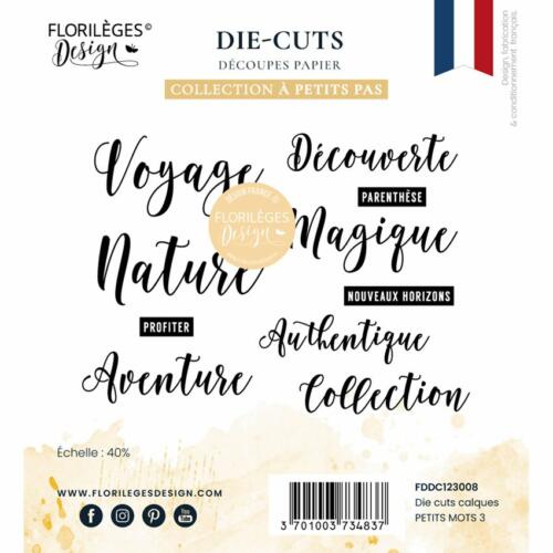 Florilèges Design -  Die Cuts Calques PETITS MOTS 3 - A PETITS PAS