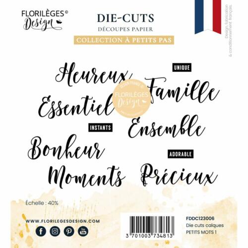 Florilèges Design -  Die Cuts Calques PETITS MOTS 1 - A PETITS PAS