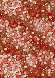 Papier Japonais CHIYOGAMI - Fleurs Rose et Rouge 826