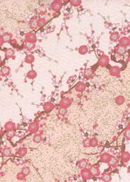 Papier Japonais CHIYOGAMI - Papier Fleurs Rose n°1038