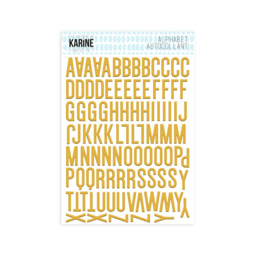 Stickers Alphabet - SUR LE FIL - JAUNE MOUTARDE - Ateliers de Karine