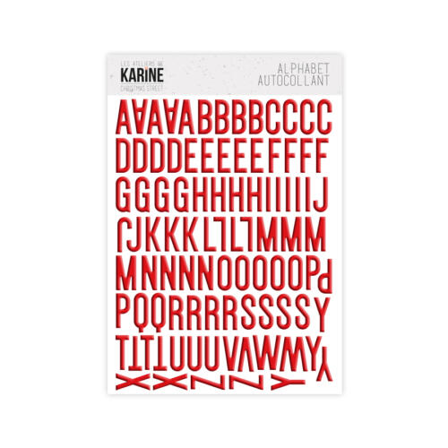 Stickers Alphabet - CHRISTMAS STREET - ROUGE - Ateliers de Karine