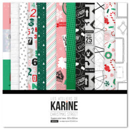 Les Ateliers de Karine - CHRISTMAS STREET -  LE KIT ( 6 papiers + 1 calque Exclu du Kit )