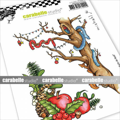 Tampon Cling Carabelle Studio - Art Stamp By Mistrahl - ARBRE ET FRUITS DE NOEL