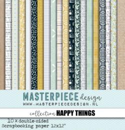 ASSORTIMENT PAPIERS 30x30 - Cardstock HAPPY THINGS - Masterpiece Design