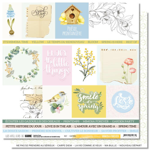 Les Ateliers de Karine - MIMOSA FOREVER - Papier N°1 Little Things
