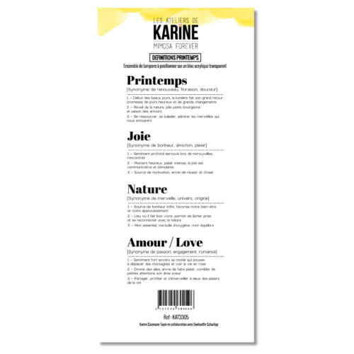 Tampons Clear - Mimosa Forever - DEFINITIONS PRINTEMPS  - Les Ateliers de Karine