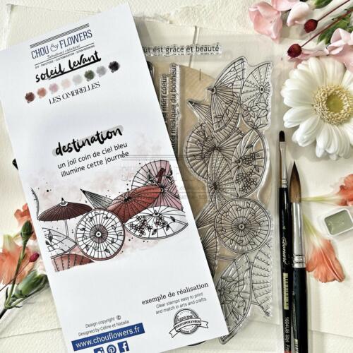 Tampon CLEAR -  LES OMBRELLES - Collection SOLEIL LEVANT - Chou Flowers