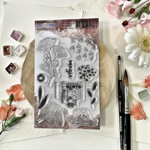 Tampon CLEAR - GINKGO TEXTURES - Collection SOLEIL LEVANT - Chou Flowers