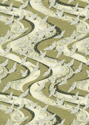 Papier Japonais CHIYOGAMI - Papier Grues Fond OR n°1029