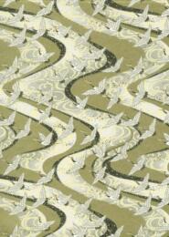 Papier Japonais CHIYOGAMI - Papier Grues Fond OR n°1029