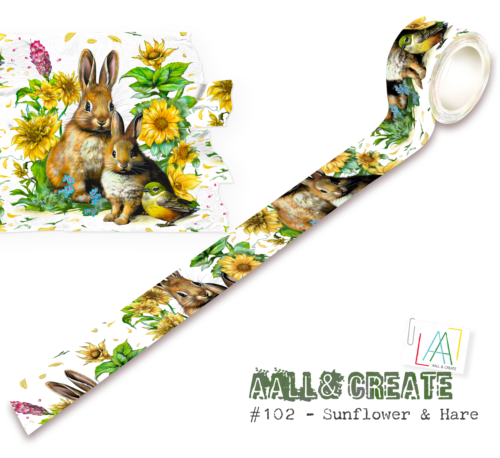 Masking Tape - Washi Tape SUNFLOWER AND HARE N°102 - Aall & Create 