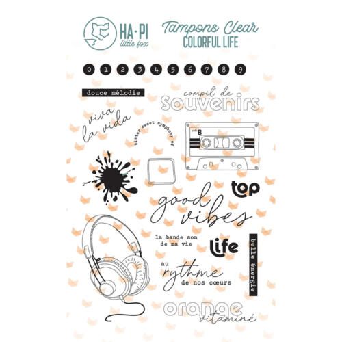 Tampon Clear - ORANGE - Collection Colorful Life - Ha.Pi Little Fox