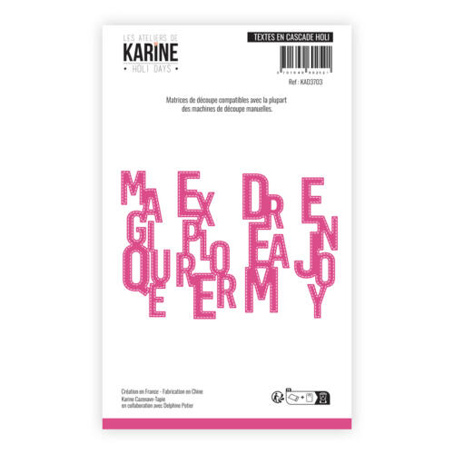 Dies Découpe Les Ateliers de Karine - Matrice de découpe TEXTES EN CASCADE HOLI - Collection HOLI DAYS