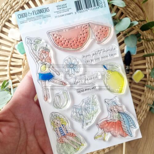 Tampon CLEAR - DEAR FRIEND - Collection REVE AZUR - Chou Flowers