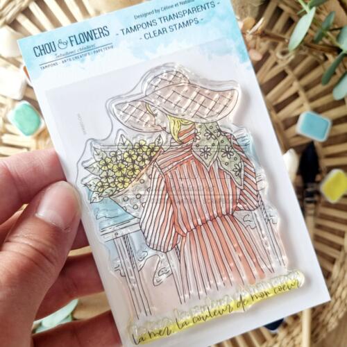 Tampon CLEAR - FILLE BORD DE MER - Collection REVE AZUR - Chou Flowers