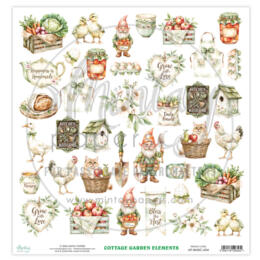 Mintay Papers - Papier 30X30 "die cut" COTTAGE GARDEN ELEMENTS