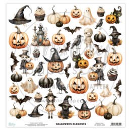 Mintay Papers - Papier 30X30 "die cut" HALLOWEEN ELEMENTS