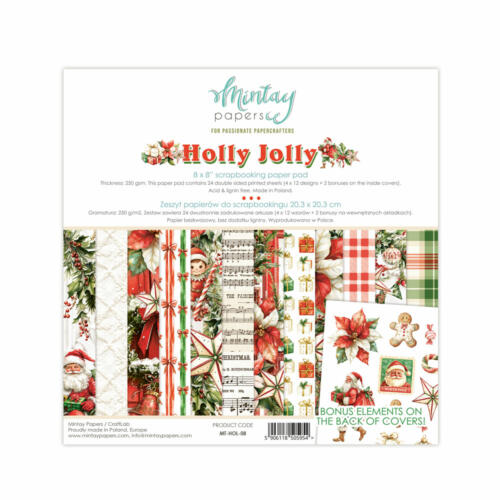 Mintay Papers - KIT PAPIERS Collection HOLLY JOLLY 20x20cm