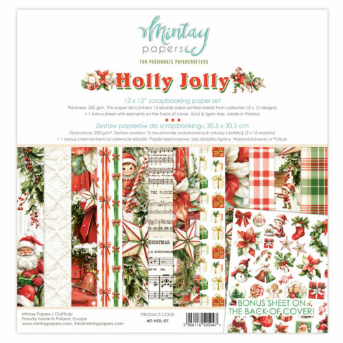 Mintay Papers - KIT PAPIERS Collection HOLLY JOLLY 30x30cm