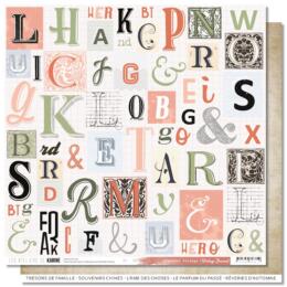 Les Ateliers de Karine - VINTAGE JOURNAL - Papier n°6 Alphabet Vintage 