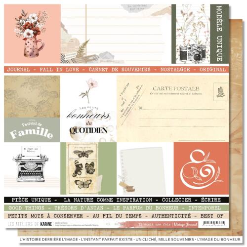 Les Ateliers de Karine - VINTAGE JOURNAL - Papier n°1 Il était une Fois