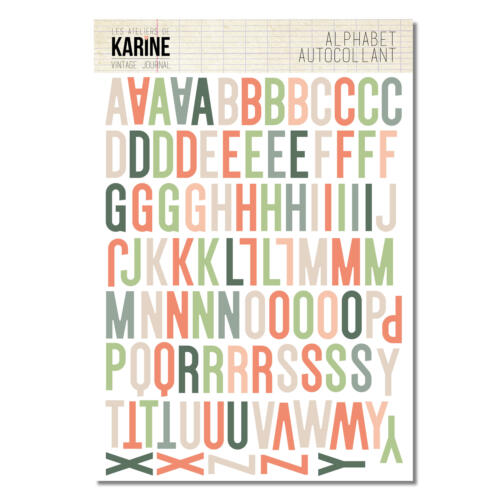 Stickers Alphabet - VINTAGE JOURNAL - MULTICOULEURS - Ateliers de Karine