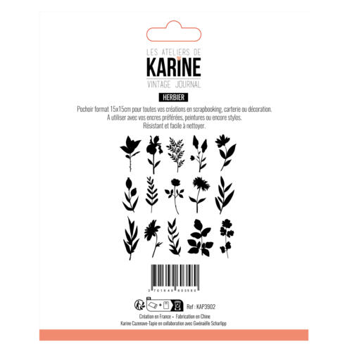 Pochoir - VINTAGE JOURNAL - HERBIER -  Les Ateliers de Karine