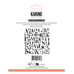Pochoir - VINTAGE JOURNAL - DES CHIFFRES & DES LETTRES -  Les Ateliers de Karine