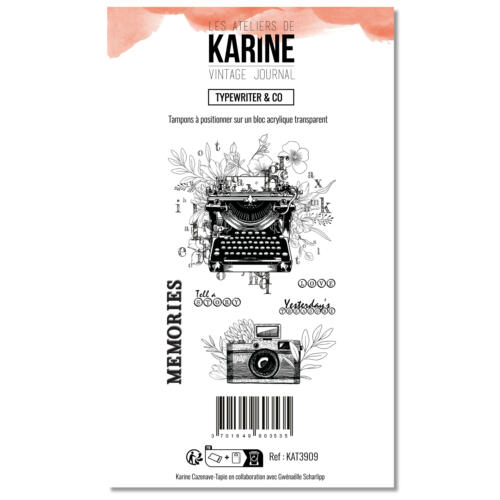 Tampons Clear - VINTAGE JOURNAL - TYPEWRITER & CO - Les Ateliers de Karine