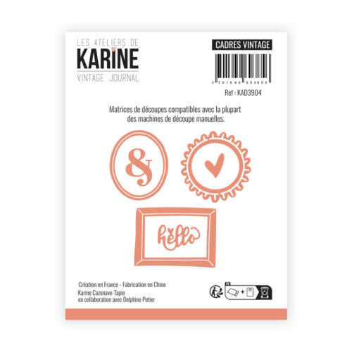 Dies Découpe Les Ateliers de Karine - Matrice de découpe CADRES VINTAGE - Collection VINTAGE JOURNAL