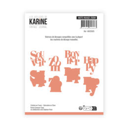 Dies Découpe Les Ateliers de Karine - Matrice de découpe MOTS NUAGE ZOOM - Collection VINTAGE JOURNAL