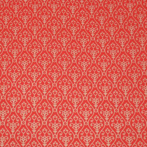 Papier Fantaisie 100% Coton - LOLA Terre/Rouge/Beige