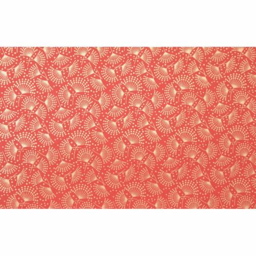 Papier Fantaisie 100% Coton - JAPONICA Rouge/Sienne/Or