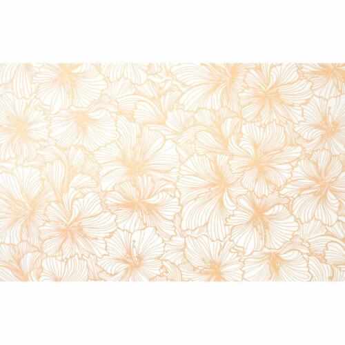 Papier Fantaisie 100% Coton - HIBISCUS Ivoire/Or