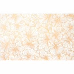 Papier Fantaisie 100% Coton - HIBISCUS Ivoire/Or