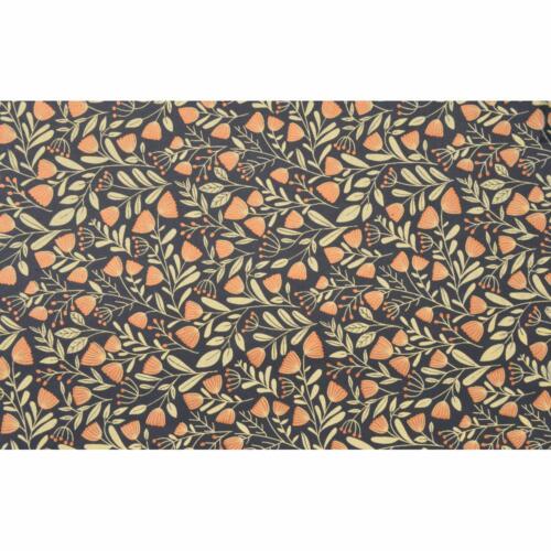 Papier Fantaisie 100% Coton - FLORA Noire/Bronze