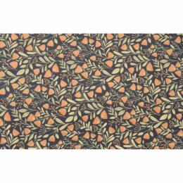 Papier Fantaisie 100% Coton - FLORA Noire/Bronze