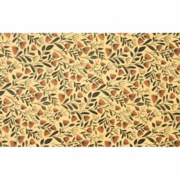 Papier Fantaisie 100% Coton - FLORA Sable/Noir/Cuivre