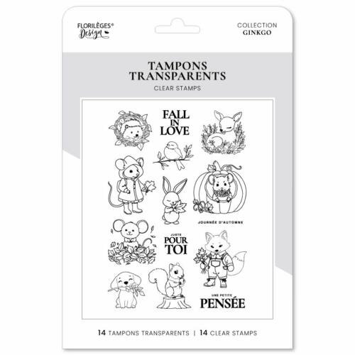 Tampon Clear Florilèges Design - FALL IN LOVE - Collection GINKGO
