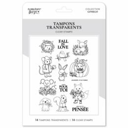 Tampon Clear Florilèges Design - FALL IN LOVE - Collection GINKGO
