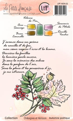 Tampon Clear La Petite Française - AUTOMNE POETIQUE - Collection CHATAIGNES ET HERISSON