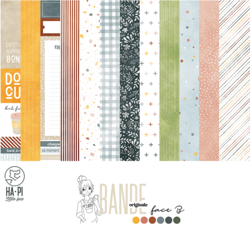 HA.PI LITTLE FOX - Kit Papiers  - BANDE ORIGINALE FACE B ( Assortiment de 9 papiers de la collection ) 