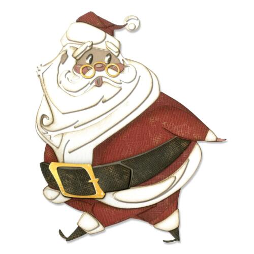 Dies SIZZIX - JOLLY ST NICK - PERE NOEL JOUFFLU - Matrice de découpe Tim Holtz