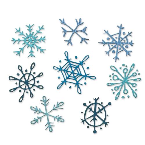 Dies SIZZIX -SCRIBBLY SNOWFLAKES - CRISTAUX DE NEIGE DESSINES - Matrice de découpe Tim Holtz