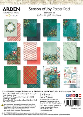 ARDEN CREATIVE STUDIO - Season of Joy - Paper Pad Imprimé 15x21cm 