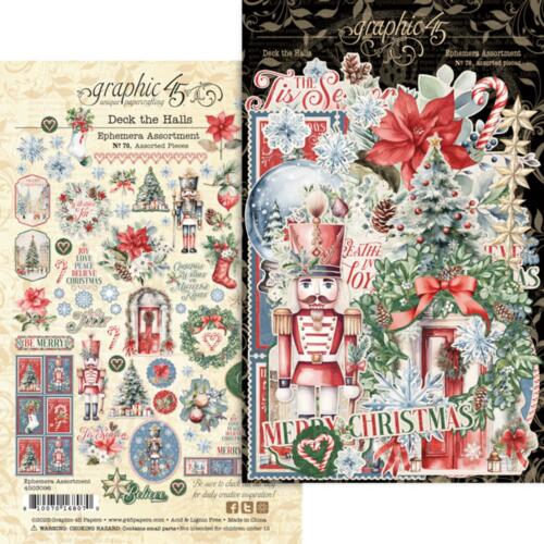 EPHEMERA ASSORTMENT - Ephemera DECK THE HALLS Collection - Graphic 45